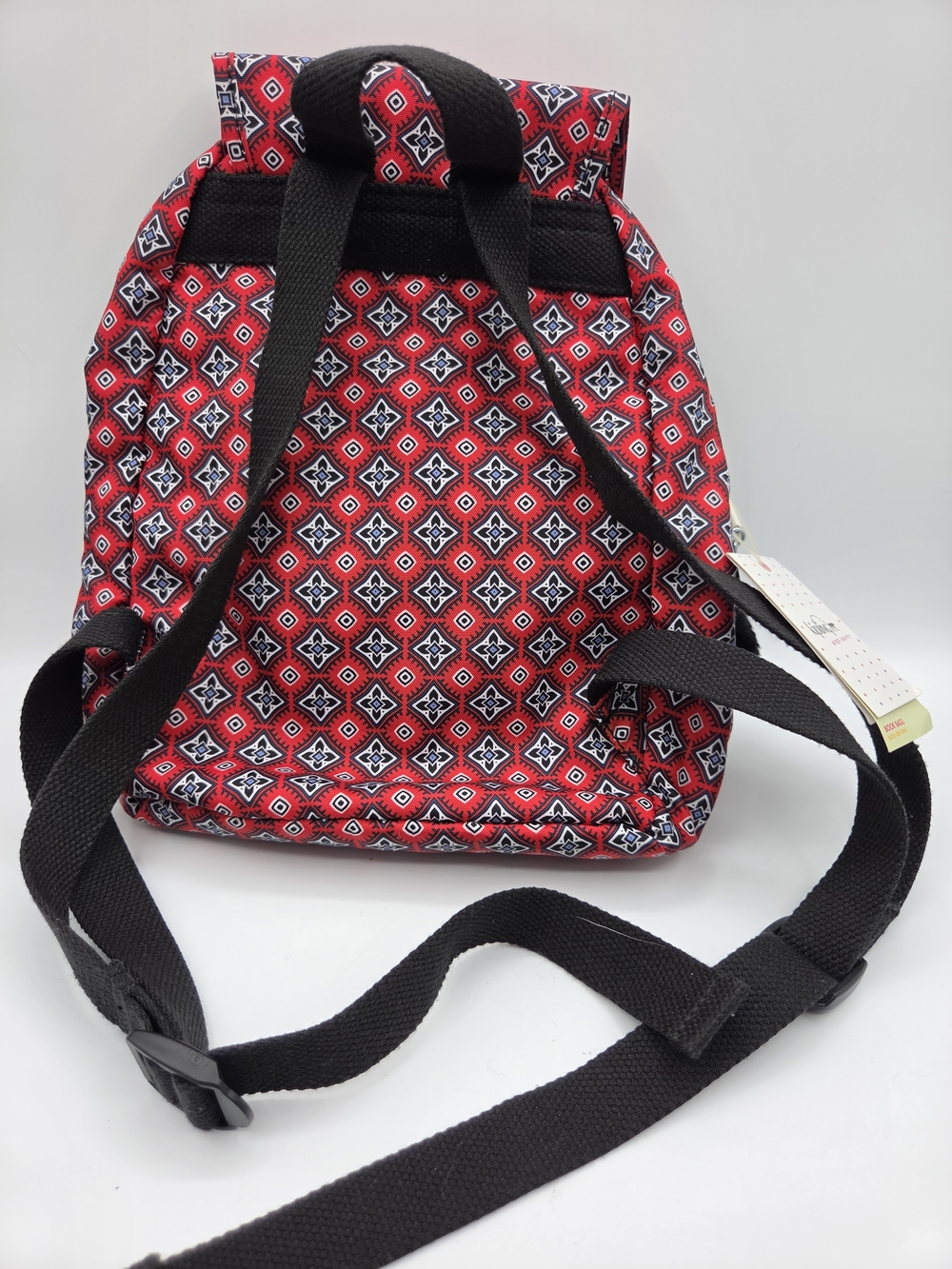 Kipling Red Geometric Print Backpack - Picture 7 of 10